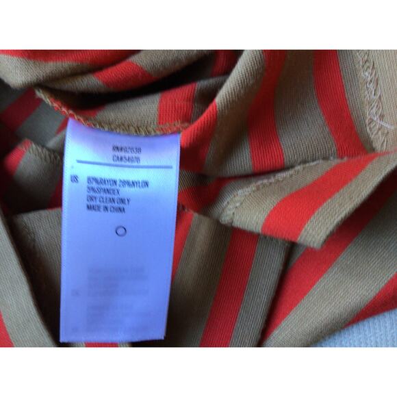 Fossil Orange Striped Dress Sz M - Picture 5 of 5